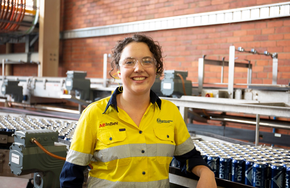Jacinta checking beers can