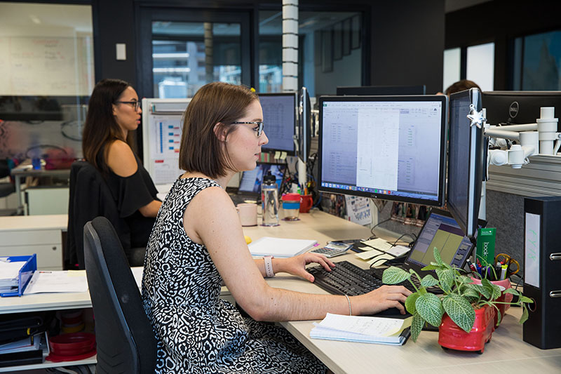 BDO Laura Barber checking her emails
