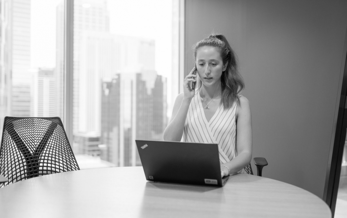 DXC Technology Carla Fleisher Petersen on a call