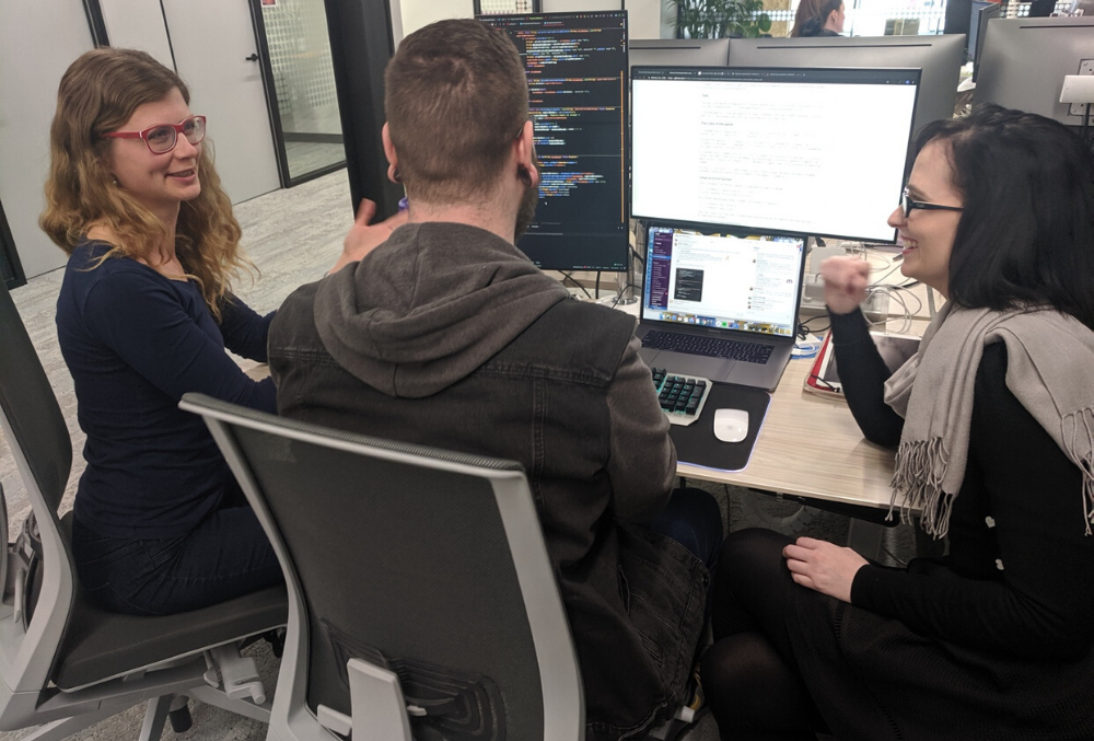 MYOB Helena Franczak meeting with two proteges