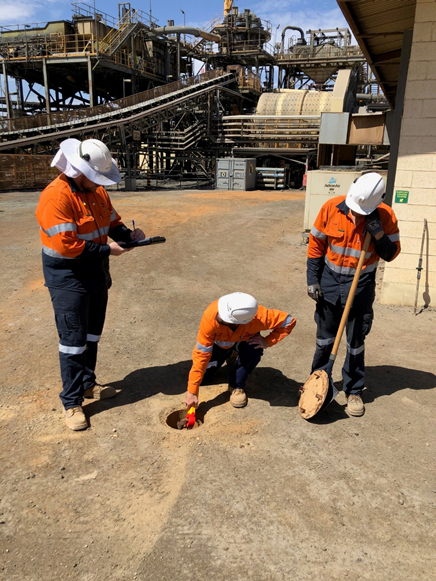 Newmont Australia Graduate Trent George-Kennedy in a sensor and alarm check