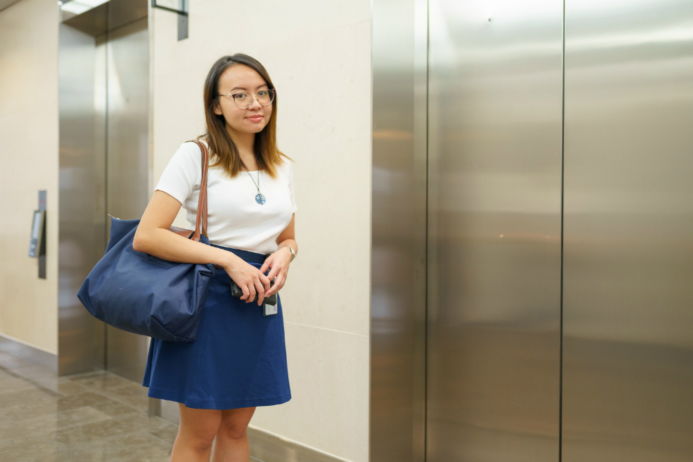 TAL Australia Sarah Khoo arriving at the office