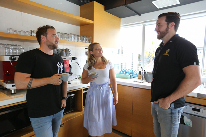 Emma Fletcher - coffee with team