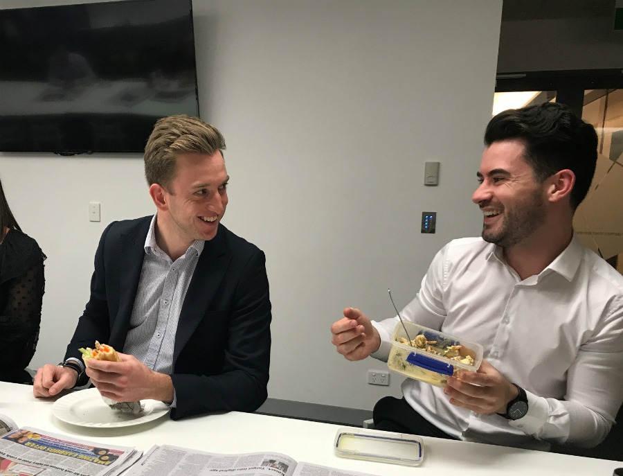 Tom Anset eating