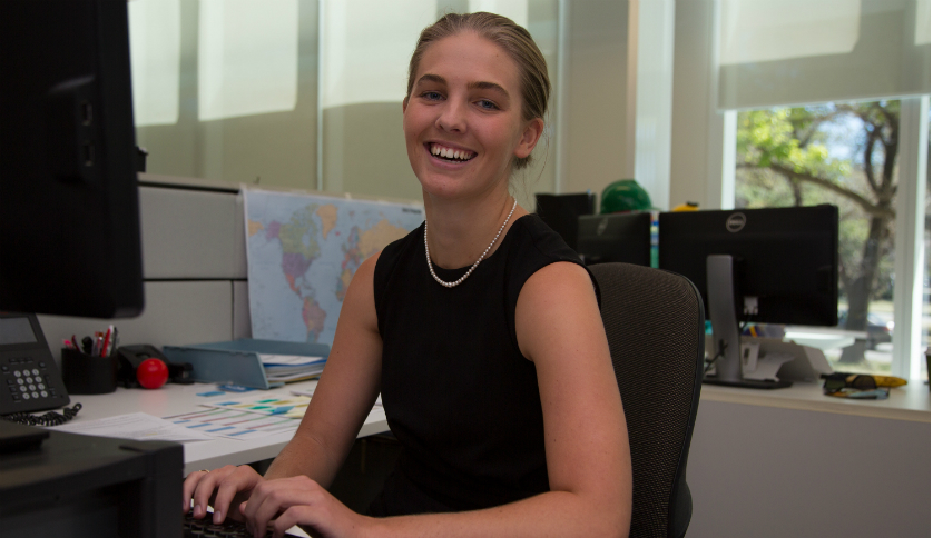 Eleanor at her desk