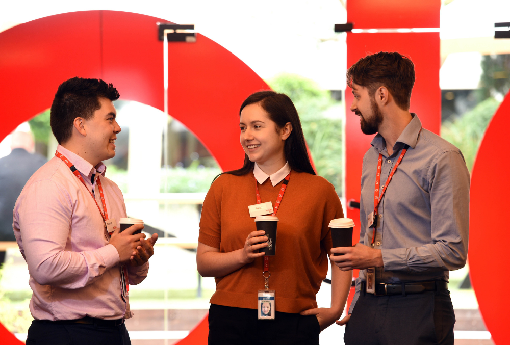 Sarah Kalfas at Coles with colleagues