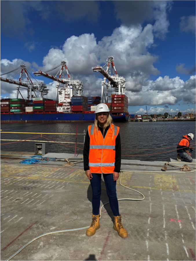 A young professional on a field work on site