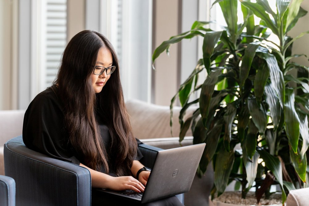 A young professional on her laptop