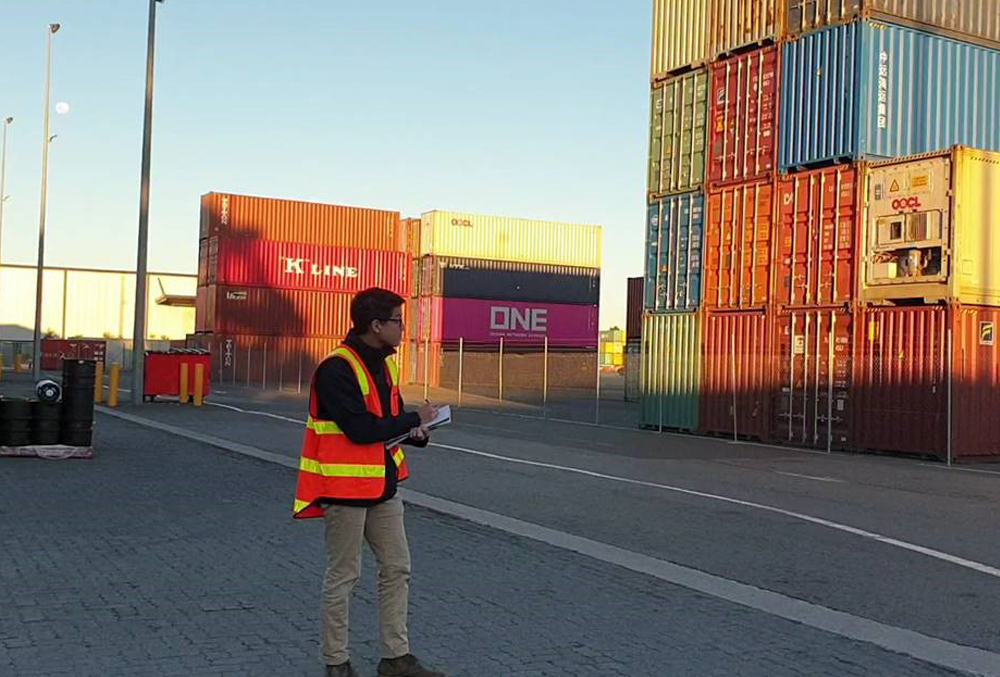 Stockland graduate Khang Hoang doing site check