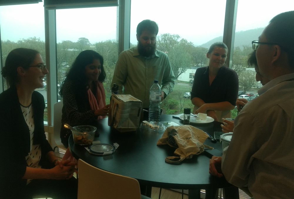 Department of Agriculture, Water and the Environment Graduate -  Young male professional having lunch with his colleagues.